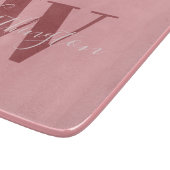 Planche À Découper Monogramme de fille et nom rose roux (Coin)