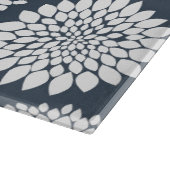 Planche À Découper Monogramme de Fleurs Bleues Chic (Coin)