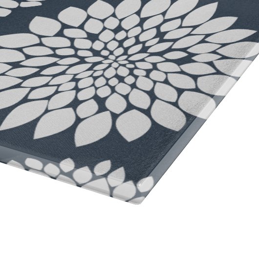 Planche À Découper Monogramme de Fleurs Bleues Chic (Coin)