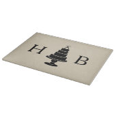 Planche À Découper Monogramme de gâteau mariage (Coin)