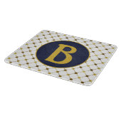 Planche À Découper Monogramme de grille de points blanc et or (Coin)