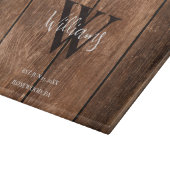 Planche À Découper Monogramme de la famille rustique du bois (Coin)