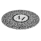 Planche À Découper Monogramme de léopard noir et blanc (Coin)