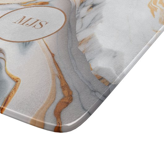 Planche À Découper Monogramme de marbre (Coin)