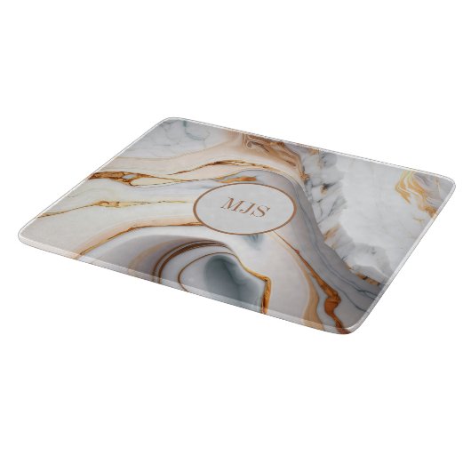 Planche À Découper Monogramme de marbre (Coin)