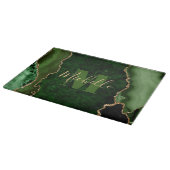 Planche À Découper Monogramme de marbre d'agate pailleté vert et or (Coin)