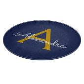 Planche À Découper Monogramme de nom de fille de style moderne bleu m (Coin)