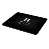 Planche À Découper Monogramme de nom et message moderne éditable | No (Coin)