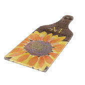 Planche À Découper Monogramme de tournesol rustique (Coin)