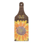 Planche À Découper Monogramme de tournesol rustique (Devant)