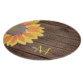 Planche À Découper Monogramme de tournesol rustique (Coin)