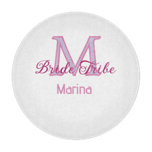 Planche À Découper Monogramme de tribu de mariée simple mini rouge po