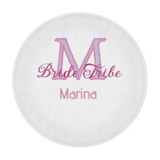 Planche À Découper Monogramme de tribu de mariée simple mini rouge po