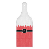 Planche À Découper Monogramme de vacances rouge carmin moderne (Devant)