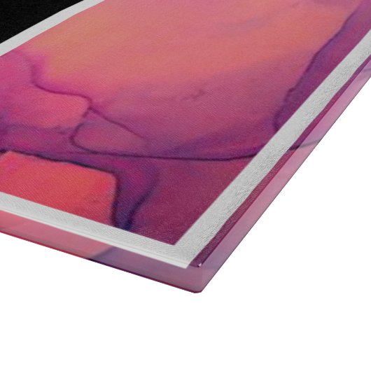 Planche À Découper Monogramme d'encre d'alcool rose chaud personnalis (Coin)