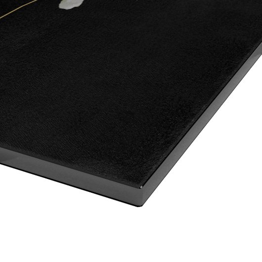 Planche À Découper Monogramme d'or Élégant Verdure Foliage noir (Coin)