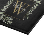 Planche À Découper Monogramme d'or noir Vert Floral (Coin)