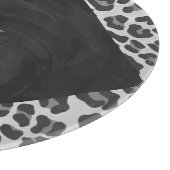 Planche À Découper Monogramme Empreinte de léopard noir et blanc (Coin)