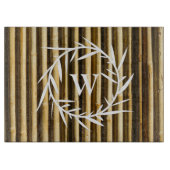 Planche À Découper Monogramme en bambou rustique Lignes verticales Mo (Devant)