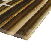 Planche À Découper Monogramme en bambou rustique Lignes verticales Mo (Coin)