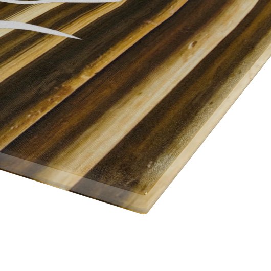 Planche À Découper Monogramme en bambou rustique Lignes verticales Mo (Coin)