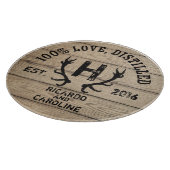 Planche À Découper Monogramme en bois personnalisé de mariage de (Coin)