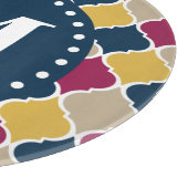 Planche À Découper Monogramme en lattice marocain Fuchsia Navy (Coin)