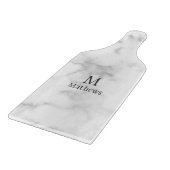 Planche À Découper Monogramme en marbre Pagaie blanche personnalisée (Coin)