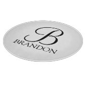 Planche À Découper Monogramme et nom de script personnalisé (Coin)