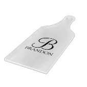 Planche À Découper Monogramme et nom de script personnalisé classique (Coin)