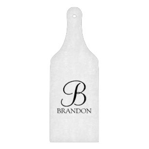 Planche À Découper Monogramme et nom de script personnalisé classique
