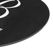 Planche À Découper Monogramme et nom de script personnalisé noir (Coin)