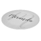 Planche À Découper Monogramme et nom personnalisés de script moderne (Coin)