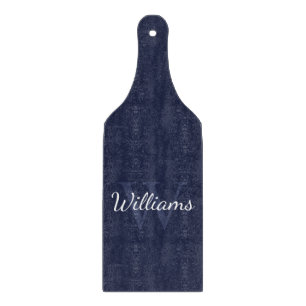 Planche À Découper Monogramme et nom personnalisés Marine Blue