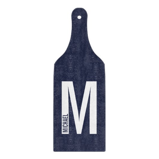 Planche À Découper Monogramme et nom personnalisés modernes (Devant)