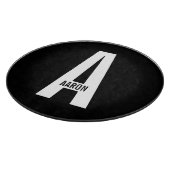 Planche À Découper Monogramme et nom personnalisés modernes (Coin)