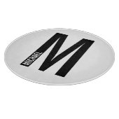 Planche À Découper Monogramme et nom personnalisés modernes (Coin)