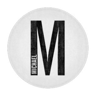 Planche À Découper Monogramme et nom personnalisés modernes