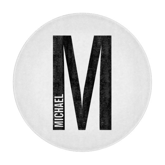 Planche À Découper Monogramme et nom personnalisés modernes (Devant)