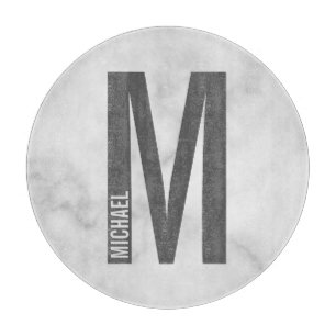 Planche À Découper Monogramme et nom personnalisés modernes