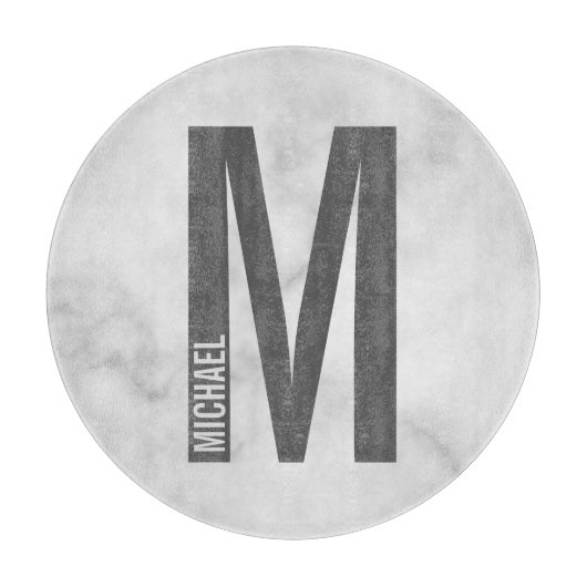Planche À Découper Monogramme et nom personnalisés modernes (Devant)
