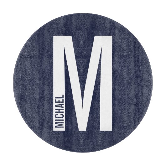 Planche À Découper Monogramme et nom personnalisés modernes (Devant)