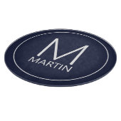 Planche À Découper Monogramme et nom personnalisés modernes (Coin)