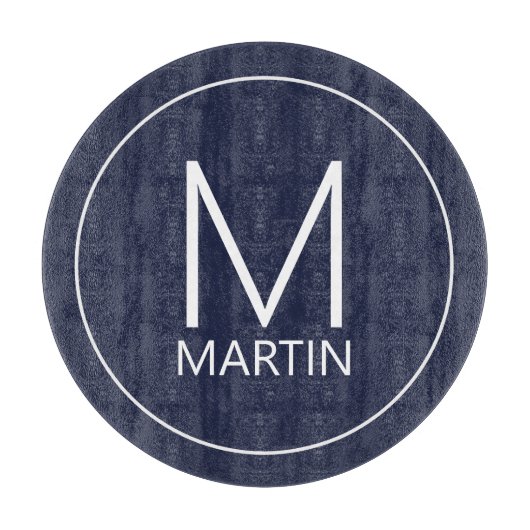 Planche À Découper Monogramme et nom personnalisés modernes (Devant)