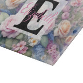 Planche À Découper Monogramme et nom sur Fleurs à l'aquarelle en past (Coin)