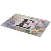 Planche À Découper Monogramme et nom sur Fleurs à l'aquarelle en past (Coin)