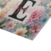 Planche À Découper Monogramme et nom sur Fleurs à l'aquarelle en past (Coin)