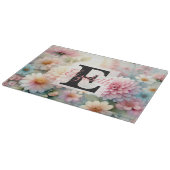Planche À Découper Monogramme et nom sur Fleurs à l'aquarelle en past (Coin)