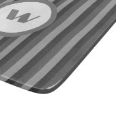 Planche À Découper Monogramme et rayures gris rustique (Coin)