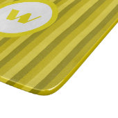Planche À Découper Monogramme et rayures rustiques jaunes (Coin)
